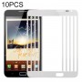 10 PCS delantero de la pantalla externa lente de cristal para Samsung Galaxy Note N7000 / i9220 (blanco)