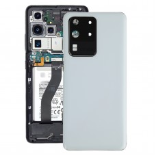 חזרה סוללת כיסוי עם מצלמת עדשת כיסוי עבור Samsung Galaxy S20 Ultra (לבנה)