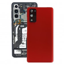Батерия за обратно покритие с капак на обектива на камерата за Samsung Galaxy S20 Fe (червено)
