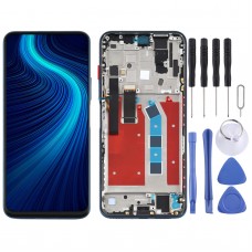 Huawei社の名誉X10 5G（青）のためのフレームと液晶画面とデジタイザのフルアセンブリ