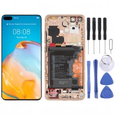 LCD Screen and Digitizer Full Assembly with Frame for Huawei P40 Pro(Gold) 