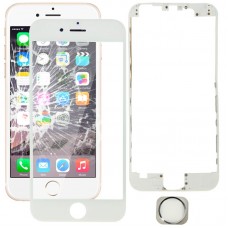 3 in 1 for iPhone 6 (Home Button + LCD Frame + Front Screen Outer Glass Lens), Not Supporting Fingerprint Identification(White) 