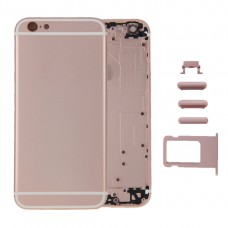 6 in 1 iPhone 6 (tagakaane + kaardi salve + helitugevusklahv + toitenupp + mute lüliti vibraatori klahvi + märk) täieliku komplekti korpuse kate (roosi kulla)