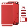 5 in 1 per iPhone 6S (Back Cover + vassoio di carta + Volume del tasto di chiave Control + Power + Mute interruttore Vibratore Key) completa della copertura dell'alloggiamento Assembly (Red)