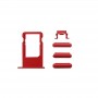 5 in 1 iPhone 6S (tagakaane + kaardi salve + helitugevuse reguleerimisnupp + toitenupp + vaigistava lülitiga vibraatori klahv) Täielik montaaž korpuse kate (punane)