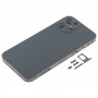უკან საბინაო საფარი SIM ბარათის Tray & Side Keys და კამერა ობიექტივი for iPhone 12 Pro (შავი)