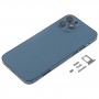 Couvercle de boîtier arrière avec plateau de carte SIM et lentille de caméra pour iPhone 12 Pro (bleu)