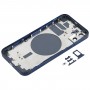 Обратно покритие на корпуса със SIM карта тава и странични клавиши и камера обектив за iPhone 12 (син)