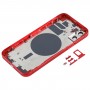 Tagasi korpuse kate SIM-kaardi salve ja külgklahvide ja kaamera objektiiviga iPhone 12 jaoks (punane)