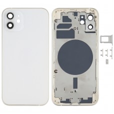 Back Housing Cover with SIM Card Tray & Side  Keys & Camera Lens for iPhone 12(White)