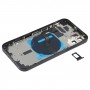 Batería cubierta trasera (con teclas laterales y la bandeja de tarjeta & Power + Volumen Flex Cable & Wireless módulo de carga) para el iPhone 12 (Negro)