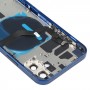 Batteribakgrund (med sidoknappar & Kortfack och POWER + VOLUME FLEX Kabel och trådlös laddningsmodul) för iPhone 12 (blå)