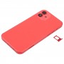 Batería cubierta trasera (con teclas laterales y la bandeja de tarjeta & Power + Volumen Flex Cable & Wireless módulo de carga) para el iPhone 12 (rojo)