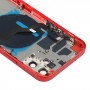 Batería cubierta trasera (con teclas laterales y la bandeja de tarjeta & Power + Volumen Flex Cable & Wireless módulo de carga) para el iPhone 12 (rojo)
