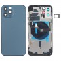 Batería cubierta trasera (con teclas laterales y la bandeja de tarjeta & Power + Volumen Flex Cable & Wireless módulo de carga) para el iPhone Pro 12 (azul)
