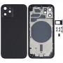 Zadní kryt pouzdra se SIM kartou Zásobník a boční klávesy a objektiv fotoaparátu pro iPhone 12 Mini (černá)