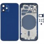 უკან საბინაო საფარი SIM ბარათის უჯრა და გვერდითი ღილაკები და კამერა ობიექტივი iphone 12 მინი (ლურჯი)