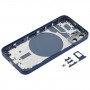 Tillbaka Bostadsskydd med SIM-kortfack och sidoknappar och kameralins för iPhone 12 mini (blå)