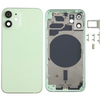 უკან საბინაო საფარი SIM ბარათის უჯრა და გვერდითი ღილაკები და კამერა ობიექტივი iphone 12 მინი (მწვანე)