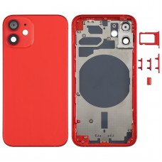 iPhone 12 mini用SIMカードトレイ＆サイドキー＆カメラレンズとバックハウジングカバー（レッド）