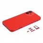 Vissza ház fedele SIM kártya tálca és oldalsó gombok és kamera lencse iPhone 12 mini (piros)