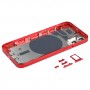 Tagasi korpuse kate SIM-kaardi salve ja külgklahvide ja kaamera objektiiviga iPhone 12 mini jaoks (punane)