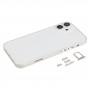 Couvercle de boîtier arrière avec plateau de carte SIM et clés côté caméra et objectif de caméra pour iPhone 12 mini (blanc)
