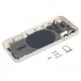 Couvercle de boîtier arrière avec plateau de carte SIM et clés côté caméra et objectif de caméra pour iPhone 12 mini (blanc)