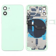 Batería cubierta trasera (con teclas laterales y la bandeja de tarjeta & Power + Volumen Flex Cable & Wireless módulo de carga) para el iPhone Mini 12 (verde)