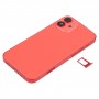 Акумулятор Задня кришка (з бічними клавішами і карти лоток & Power + Volume Flex Cable & Wireless зарядний модуль) для iPhone 12 Mini (червоний)