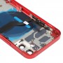 Batería cubierta trasera (con teclas laterales y la bandeja de tarjeta & Power + Volumen Flex Cable & Wireless módulo de carga) para el iPhone Mini 12 (rojo)
