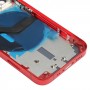 Batteribackskydd (med sidoknappar & Kortfack och POWER + VOLUME FLEX Kabel och trådlös laddningsmodul) för iPhone 12 mini (röd)