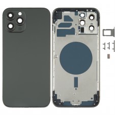 უკან საბინაო საფარი SIM ბარათის უჯრა და გვერდითი ღილაკები და კამერა ობიექტივი iPhone 12 Pro Max (შავი)