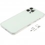Tillbaka Bostadsskydd med SIM-kortfack och sidokanaler och kameralins för iPhone 12 Pro Max (White)
