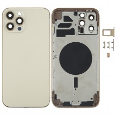 Couvercle de boîtier arrière avec plateau de carte SIM et lentilles de la caméra pour iPhone 12 Pro Max (or)