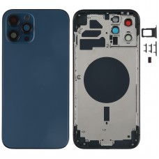 Back Housing Cover with SIM Card Tray & Side keys & Camera Lens for iPhone 12 Pro Max(Blue)