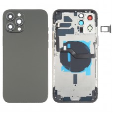 Zadní kryt baterie (s bočními klávesami a kartou Zásobník a napájení + Volume Flex Cable a bezdrátový nabíjecí modul) pro iPhone 12 Pro Max (černá)