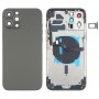 Batteribakgrund (med sidoknappar och kortfack och strömmen + volym Flexkabel och trådlös laddningsmodul) för iPhone 12 Pro Max (Svart)