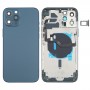 Batería cubierta trasera (con teclas laterales y la bandeja de tarjeta & Power + Volumen Flex Cable & Wireless módulo de carga) para el iPhone 12 Pro Max (azul)