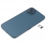 Battery Back Cover (with Side Keys & Card Tray & Power + Volume Flex Cable & Wireless Charging Module) for iPhone 12 Pro Max(Blue)
