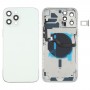 Battery Back Cover (with Side Keys & Card Tray & Power + Volume Flex Cable & Wireless Charging Module) for iPhone 12 Pro Max(White)