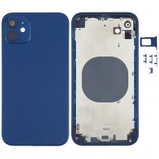 Zurück Gehäusedeckel mit Aussehen Imitation von IP12 für iPhone XR (blau)