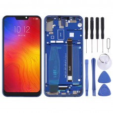 LCD Screen and Digitizer Full Assembly with Frame for Lenovo Z5 / L78011 (Blue) 