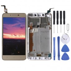 LCD Screen and Digitizer Full Assembly with Frame for Lenovo Vibe K5 A6020A40 (Gold)