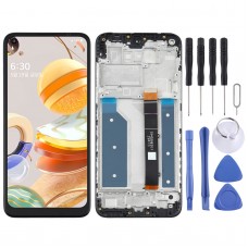 LCD Screen and Digitizer Full Assembly With Frame for LG Q61(Black)