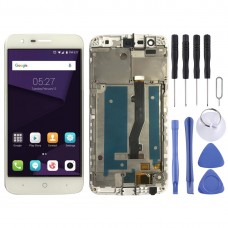 LCD Screen and Digitizer Full Assembly with Frame for ZTE Blade V8 Lite (White) 