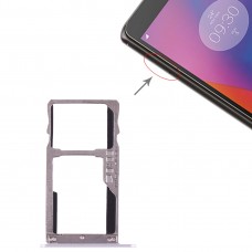 Bandeja Bandeja de tarjeta SIM + Tarjeta SIM / tarjeta Micro SD para Lenovo K6 (plata)