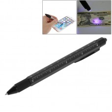Règle de tournevis à tentures de stylo à boule de stylo à boule de stylo 7 en 1 en métal en métal avec la fonction de détection de devise 