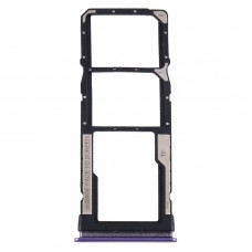 SIM Card Tray + SIM Card Tray + Micro SD Card Tray for Xiaomi Redmi Note 9 5G / Redmi Note 9T M2007J22G M2007J22C(Purple)