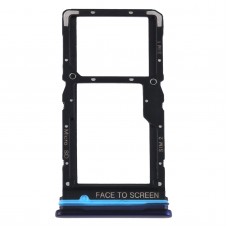 SIM-Karten-Behälter + SIM-Karte Tray / Micro SD-Karten-Behälter für Xiaomi Redmi Anmerkung 9 Pro 5G M2007J17C (blau)